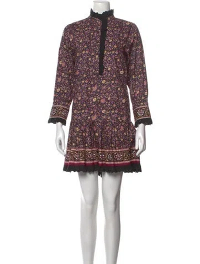 Pre-owned Hunter Floral Print Mini Dress In Purple