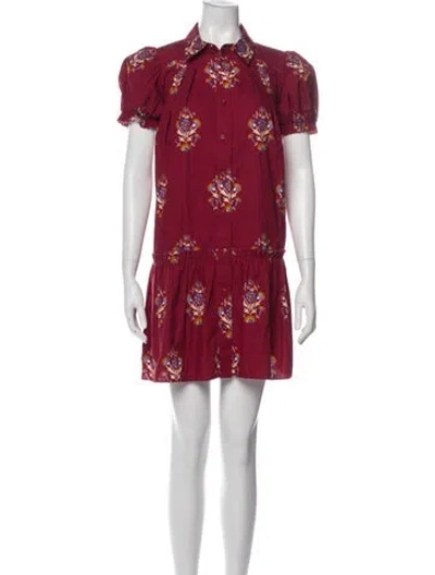 Pre-owned Hunter Floral Print Mini Dress In Red