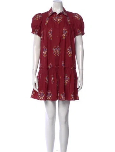 Pre-owned Hunter Floral Print Mini Dress In Red