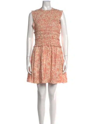Pre-owned Hunter Floral Print Mini Dress W/ Tags In Pink