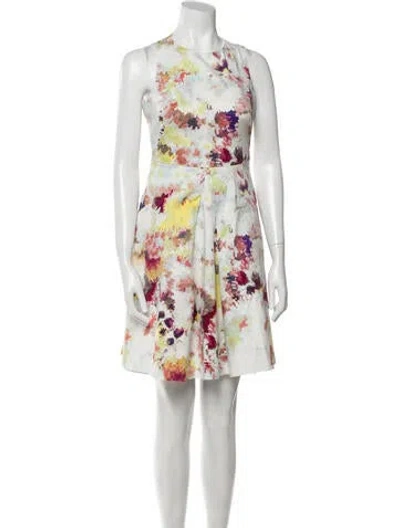 Pre-owned Hunter Floral Print Mini Dress In White