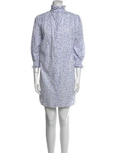 Pre-owned Hunter Floral Print Mini Dress In White