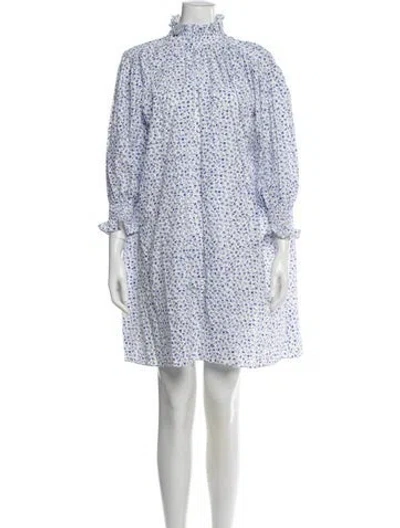 Pre-owned Hunter Floral Print Mini Dress In White