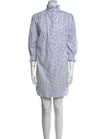 Pre-owned Hunter Floral Print Mini Dress In White