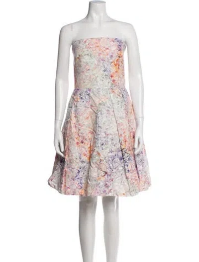 Pre-owned Hunter Floral Print Mini Dress In White