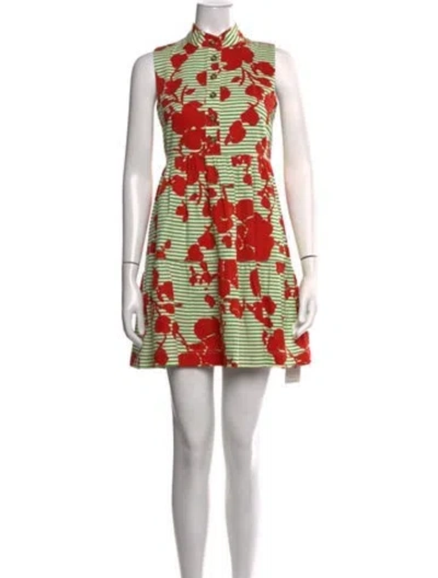 Pre-owned Hunter Floral Print Mini Dress In Yellow