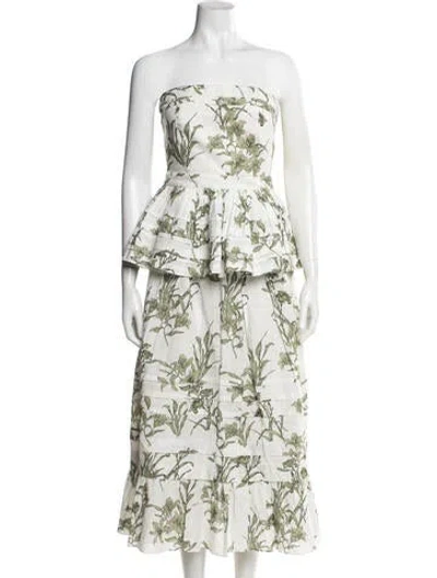 Pre-owned Hunter Floral Print Skirt Set In Green