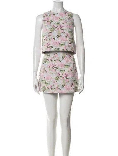 Pre-owned Hunter Floral Print Skirt Set In Purple