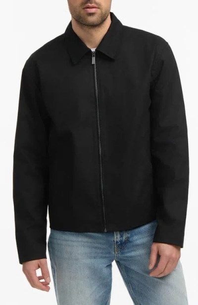 Hunter Foster Water Repellent Waxed Twill Jacket In Black