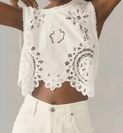 Hunter Francesca Cropped Top In White