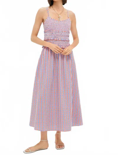 Hunter Francie Midi Dress In Lighthouse Gingham In Multi