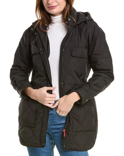 Hunter Friday Belted Self-packable Quilted Jacket In Black