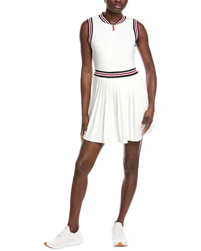 Hunter Front Zipped Mini Dress In White