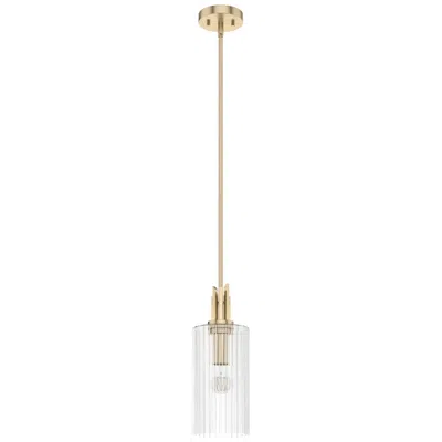 Hunter Gatz Alturas Gold With Ribbed Glass 1 Light Pendant