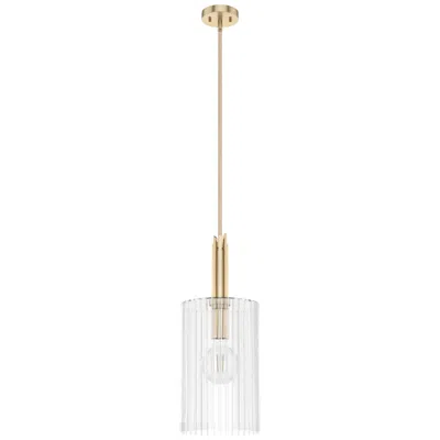 Hunter Gatz Alturas Gold With Ribbed Glass 1 Light Pendant