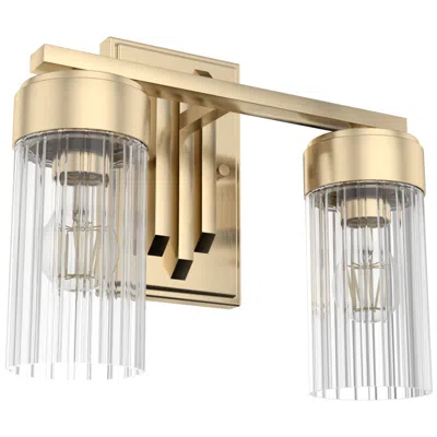 Hunter Gatz Alturas Gold With Ribbed Glass 2 Light Vanity