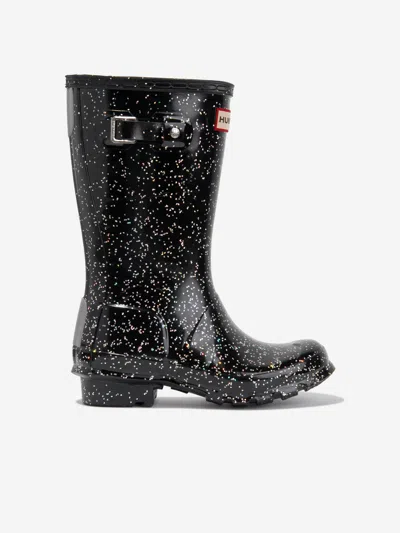 Hunter Girls Giant Glitter Wellies Eu 34 Black