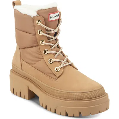 Hunter Giulias Waterproof Quilted Boot In Medium Natural 101
