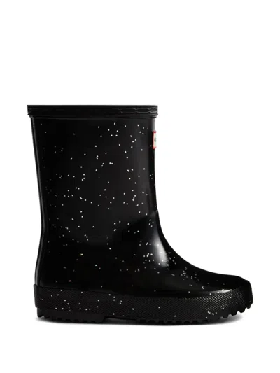 Hunter Kids' Glitter-detail Boots In Black