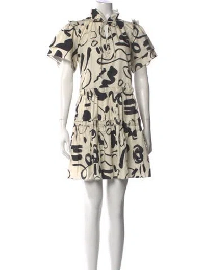 Pre-owned Hunter Graphic Print Mini Dress In Neutrals