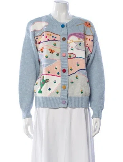 Pre-owned Hunter Graphic Print Open Front Sweater In Multi