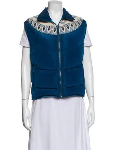 Pre-owned Hunter Graphic Print Vest In Blue