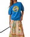 Hunter Graphic Short Sleeve Sweatshirt In Turkish Blue In Blue