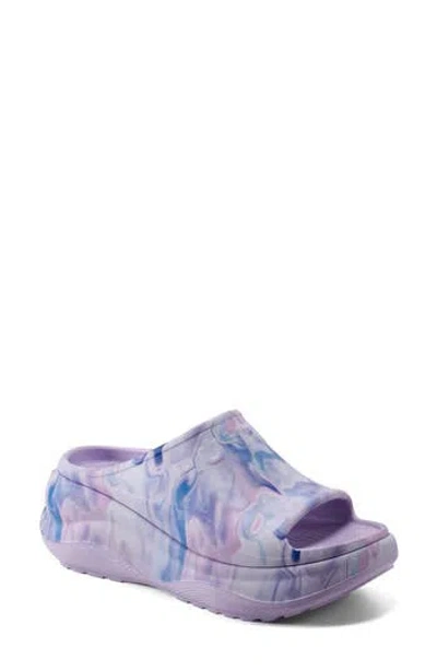 Hunter Haddie 2 Platform Slide Sandal In Purple