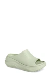 Hunter Haddie Platform Slide Sandal In Medium Green