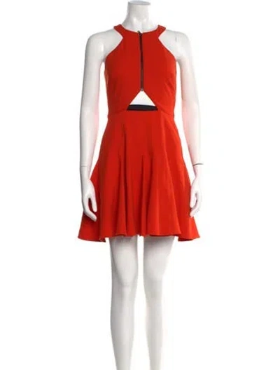 Pre-owned Hunter Halterneck Mini Dress In Orange