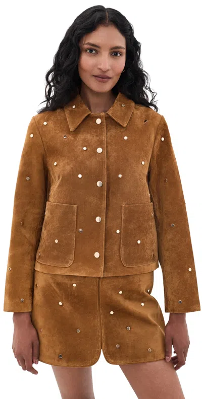 Hunter Hanlin Suede Jacket Saddle