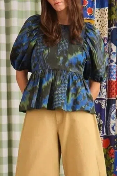 Hunter Harlow Top In Blue Black In Multi