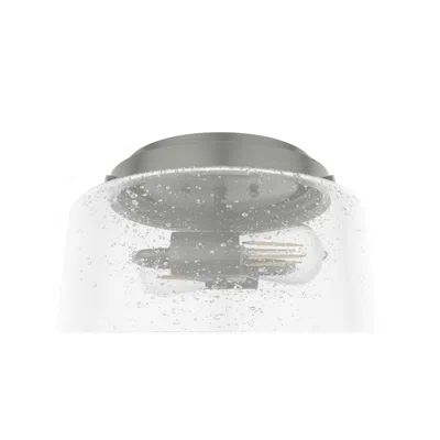 Hunter Hartland Brushed Nickel With Seeded Glass 2 Light Flush Mount
