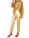 Hunter Haskell Pant In Cracked Gold In Gold