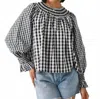 Hunter Hayes Blouse In Navy/white In Animal Print