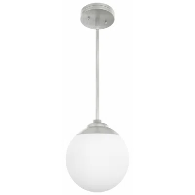 Hunter Hepburn Brushed Nickel With Cased White Glass 1 Light Pendant