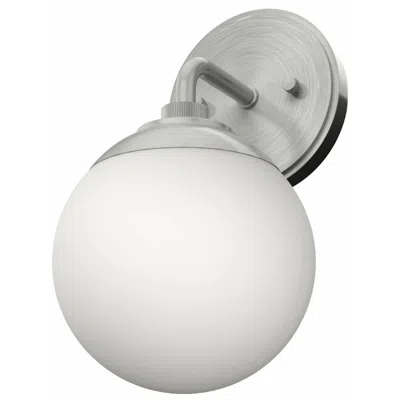 Hunter Hepburn Brushed Nickel With Cased White Glass 1 Light Sconce