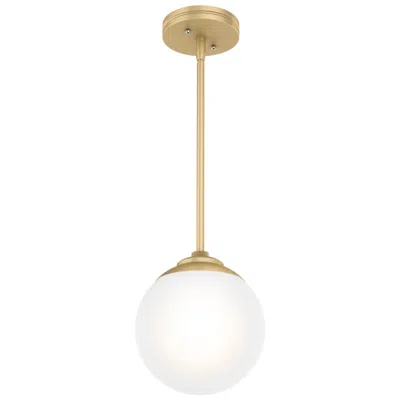 Hunter Hepburn Painted Modern Brass With Cased White Glass 1 Light Pendant