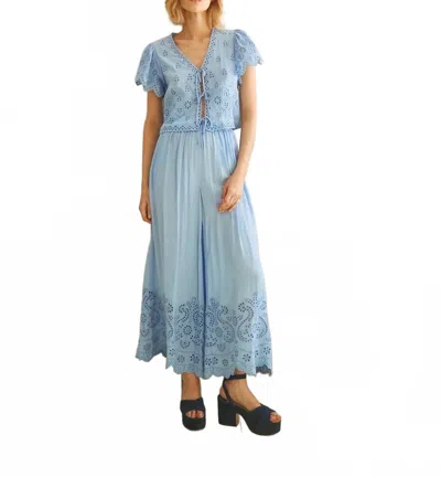 Hunter Heron Wide Leg Pant In Windsurfer In Blue