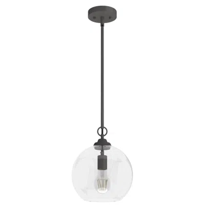 Hunter High Oaks Noble Bronze With Seeded Glass 1 Light Pendant In Black