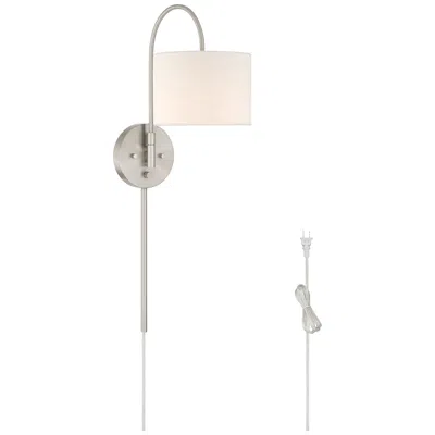 Hunter Horizon Brushed Nickel 1 Light Large Sconce Wall Light Fixture