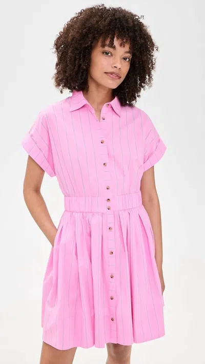 Hunter Howard Mini Dress In Watermelon Stripes In Pink