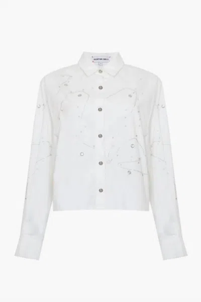 Hunter Hudson Shirt In Embellished Shirting In White