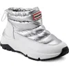 Hunter Hwanne 2 Waterproof Insulated Quilted Faux Shearling Lined Boot In Silver/optic White