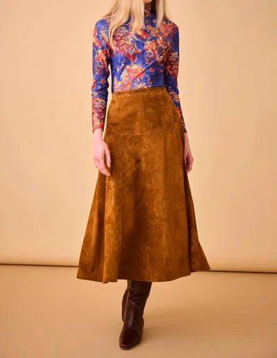 Hunter Ida Skirt In Cider Suede In Multi