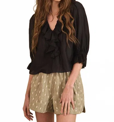 Hunter Imogen Ruffle Blouse In Black