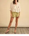 Hunter Imogen V-neck Blouse In Ivory In Multi