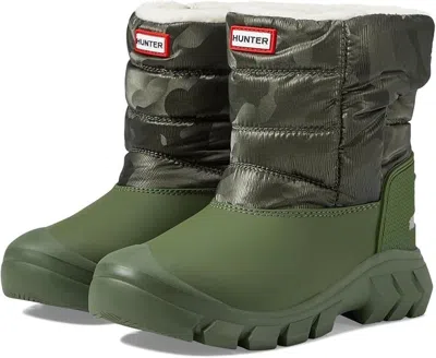 Hunter Kids' Intrepid Reflective Camo Snow Boots Toddler Green Faux Fur Lined Jobb1813