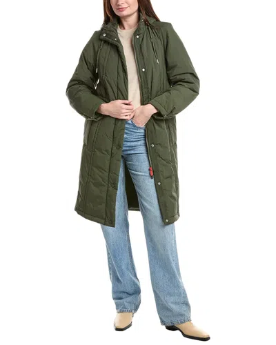 Hunter Isabelle Longline Coat In Green