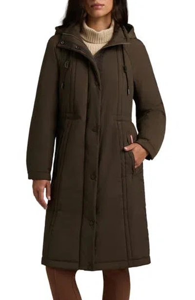 Hunter Isabelle Padded Rain Coat In Brown